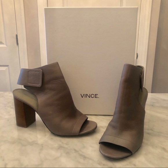 VINCE Faye Peep-toe Cutout Booties - Picture 2 of 8